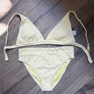 Target Cream Yellow Terry Cloth Triangle Bikini Set